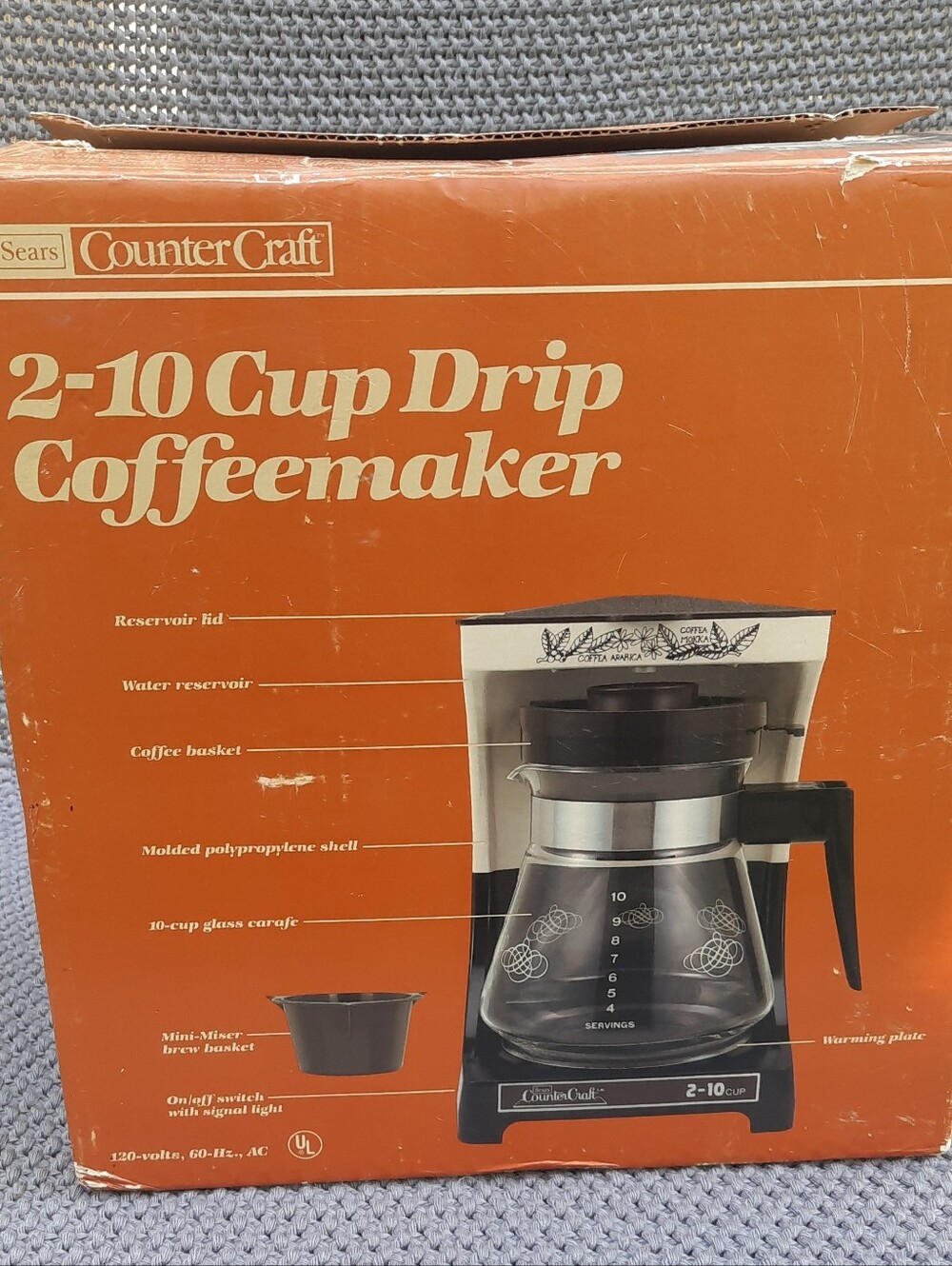 VTG Sears Counter Craft Drip Coffee Maker 2-10 Cup NOS New In Box